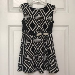 Marnellata A-Line Black White Belt Girl Dress 3T